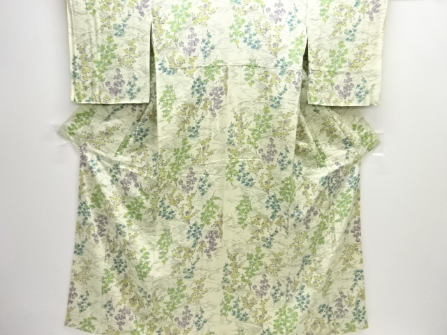 JAPANESE KIMONO / TSUMUGI / FLORAL PLANTS